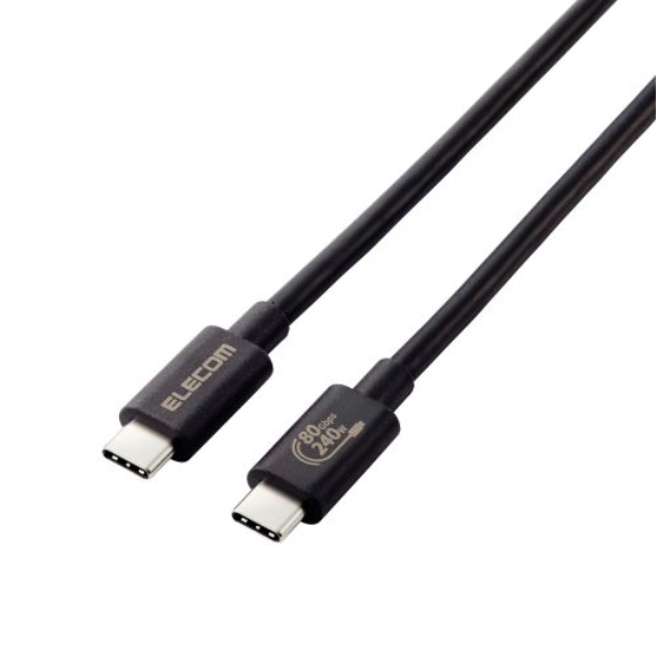USB4P[u/C-C^Cv/Fؕi/USB Power DeliveryΉ/240W/80Gbps/1.0m/ubN USB4-V2CCE10NBK